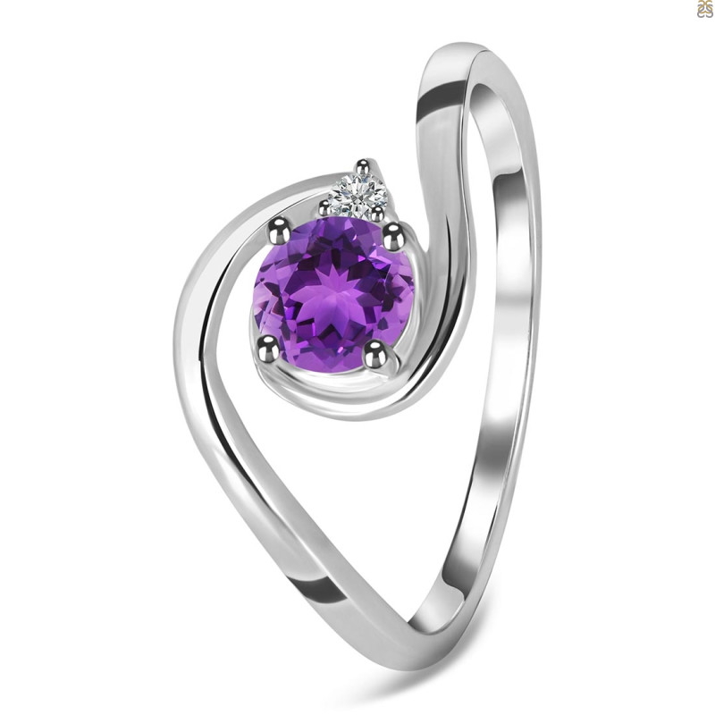 Amethyst & White Topaz Ring