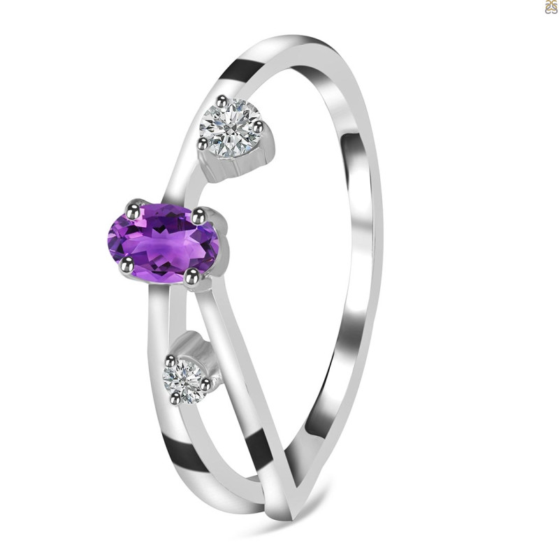 Amethyst & White Topaz Ring