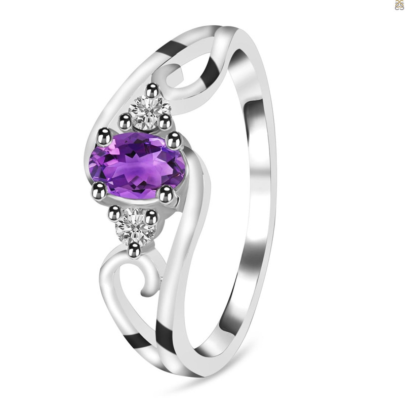 Amethyst & White Topaz Ring