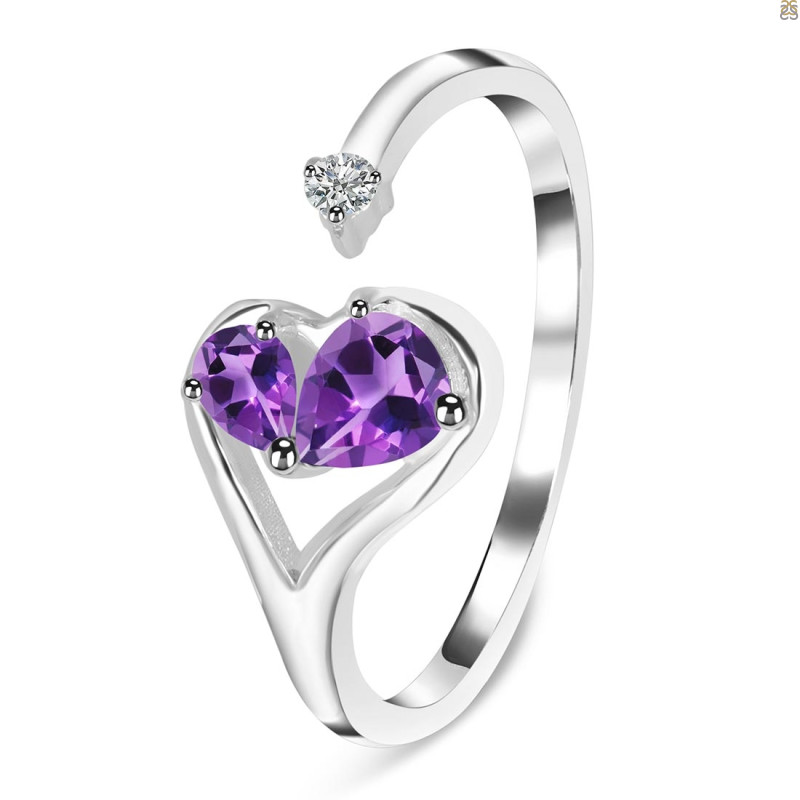 Amethyst & White Topaz Ring