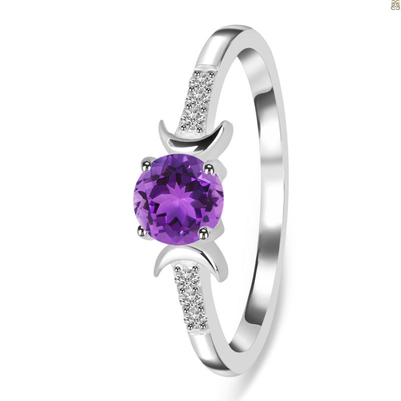 Amethyst & White Topaz Ring