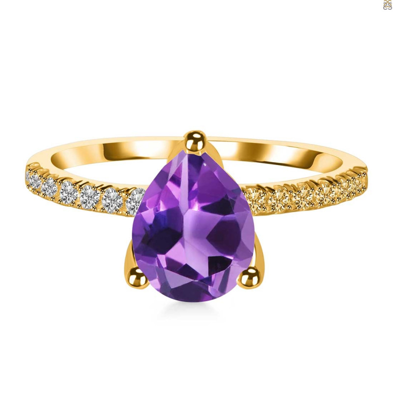 Amethyst & White Topaz Ring AMT-RDR-2860.