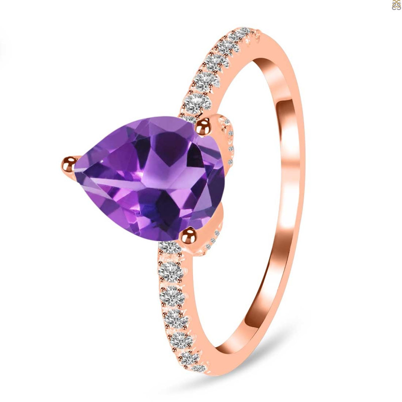 Amethyst & White Topaz Ring AMT-RDR-2860.
