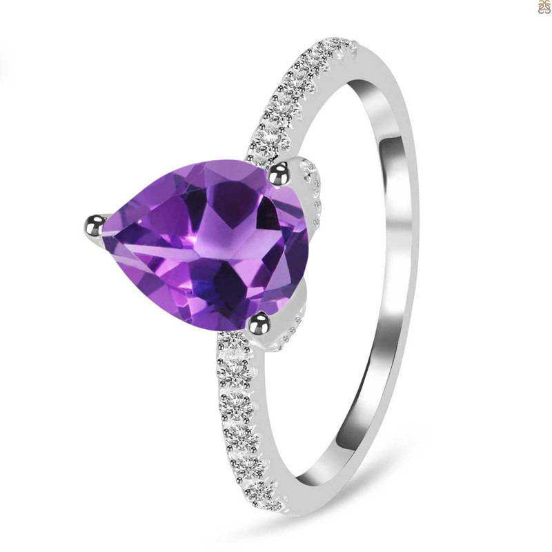 Amethyst & White Topaz Ring