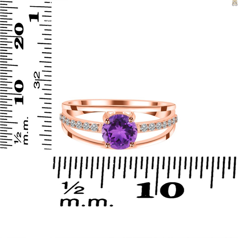 Amethyst & White Topaz Ring AMT-RDR-377.