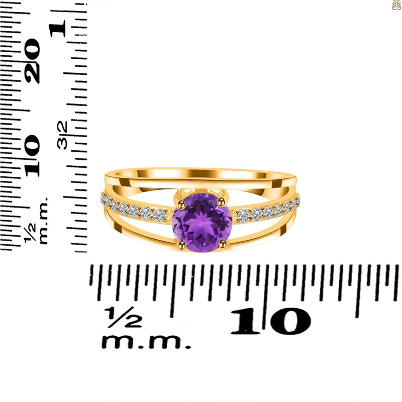 Amethyst & White Topaz Ring AMT-RDR-377.
