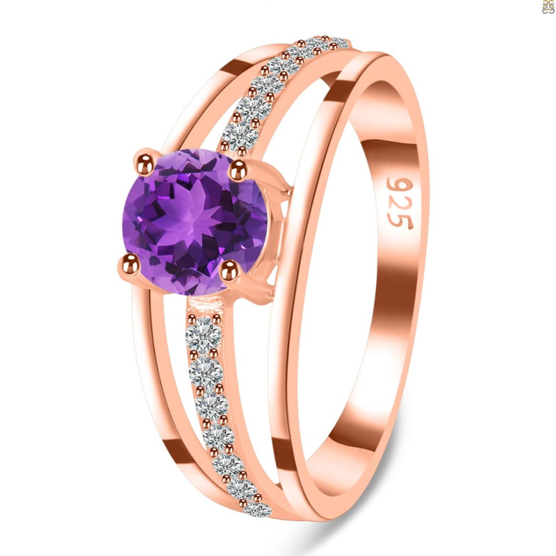 Amethyst & White Topaz Ring AMT-RDR-377.