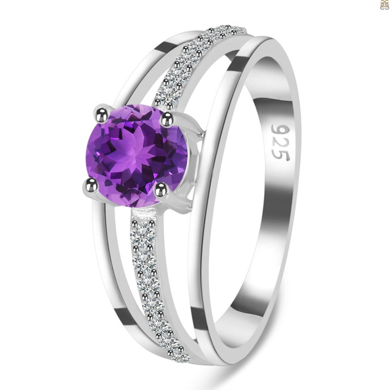 Amethyst & White Topaz Ring