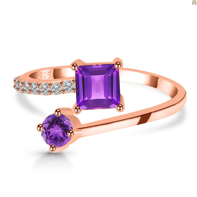 Amethyst & White Topaz Ring AMT-RDR-441.