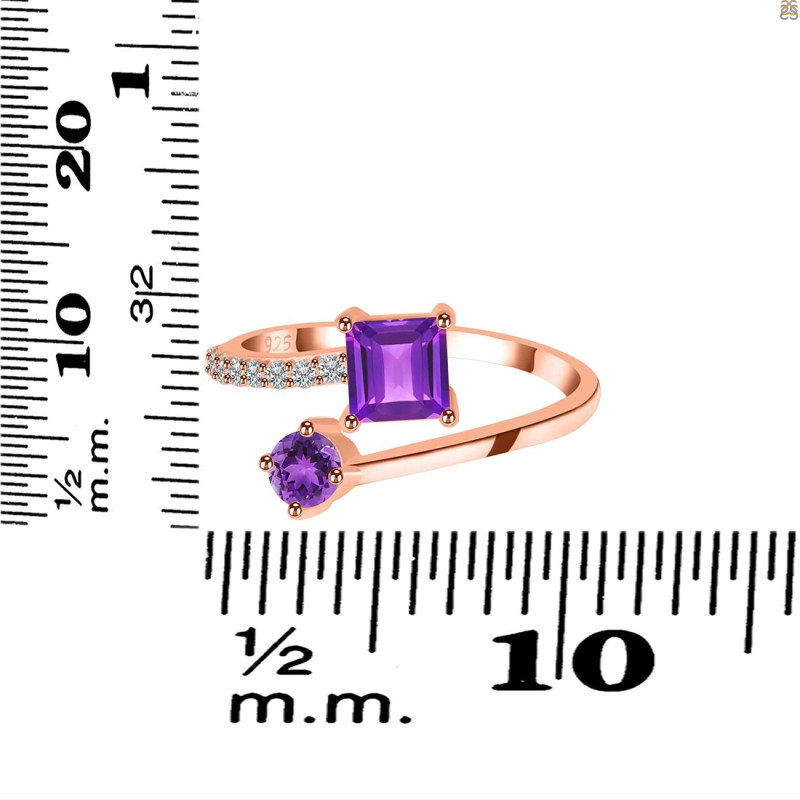 Amethyst & White Topaz Ring AMT-RDR-441.