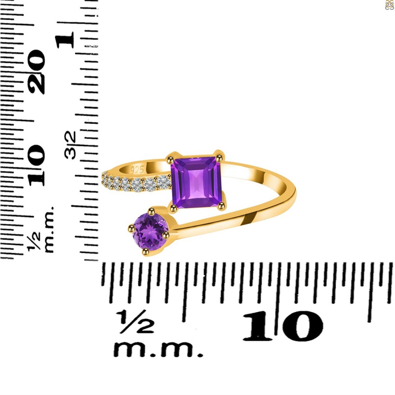 Amethyst & White Topaz Ring AMT-RDR-441.