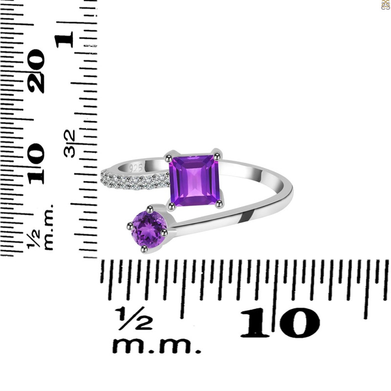 Amethyst & White Topaz Ring AMT-RDR-441.