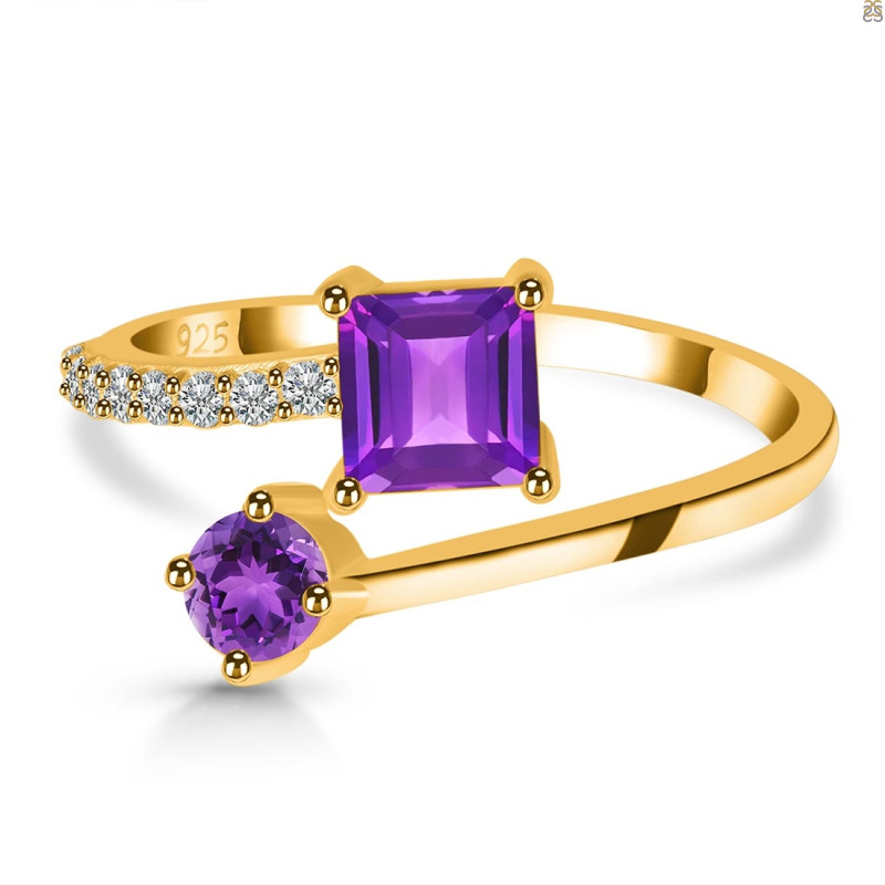 Amethyst & White Topaz Ring AMT-RDR-441.