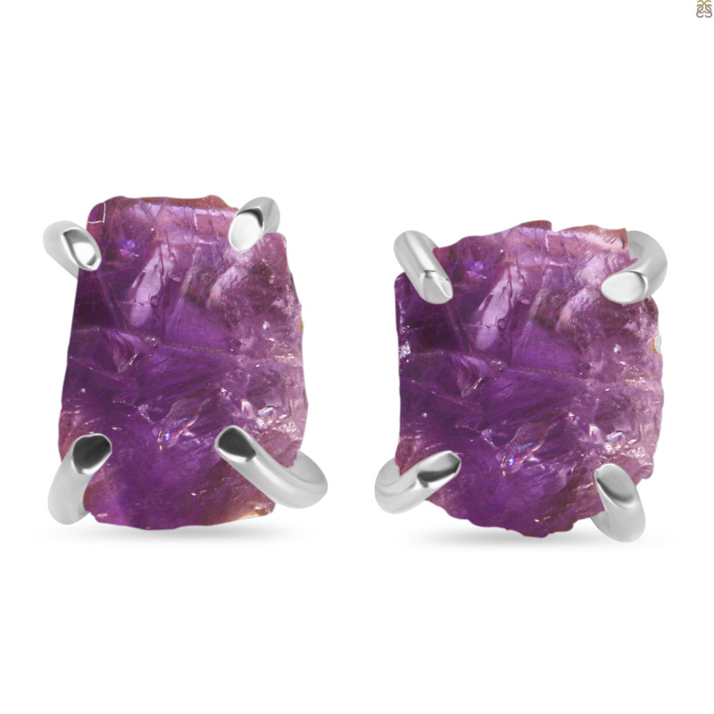 Amethyst Raw Crystal Stud Earring AMT-RE-200.