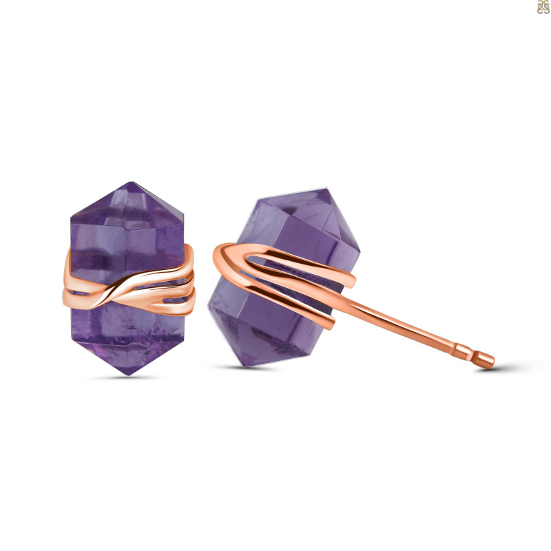 Amethyst Pencil Stud Earring AMT-RE-67.