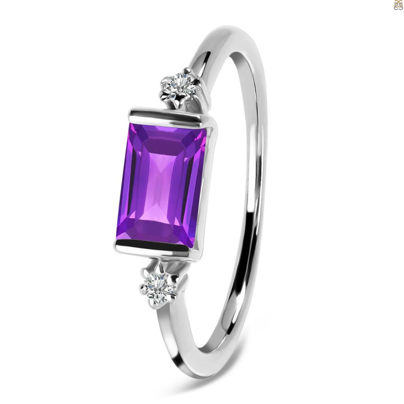 Amethyst & White Topaz Ring
