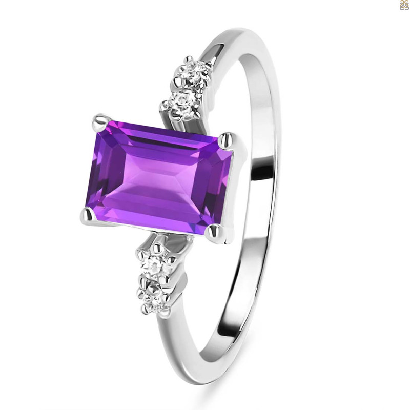 Amethyst & White Topaz Ring