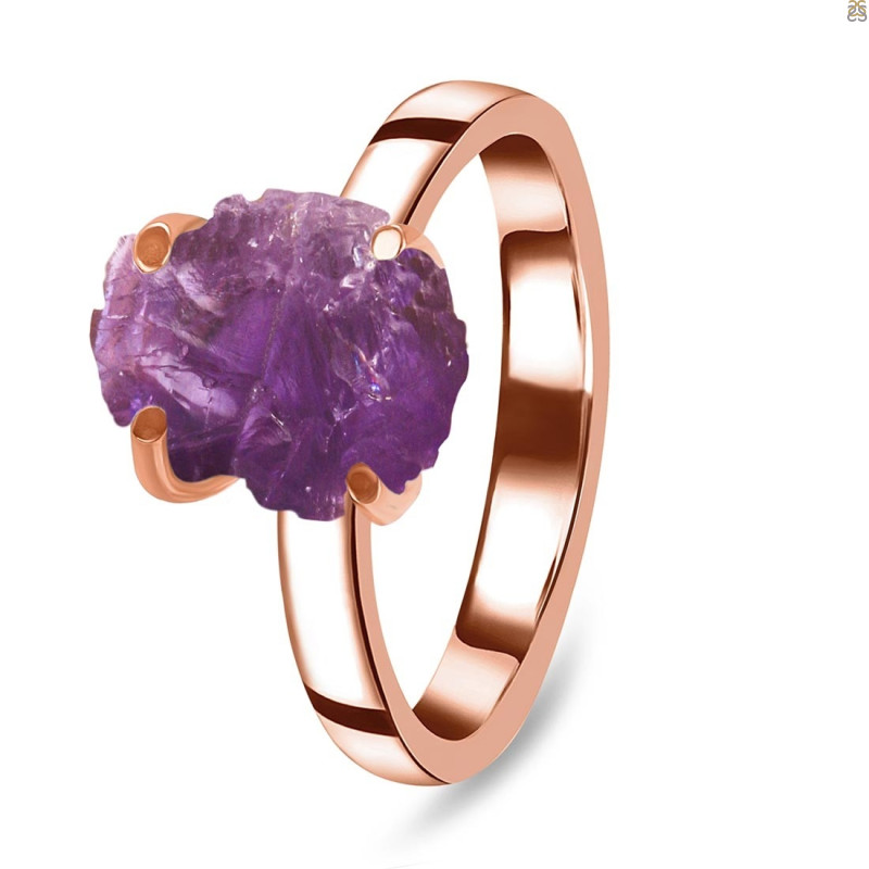 Amethyst Raw Crystal Ring AMT-RR-200.