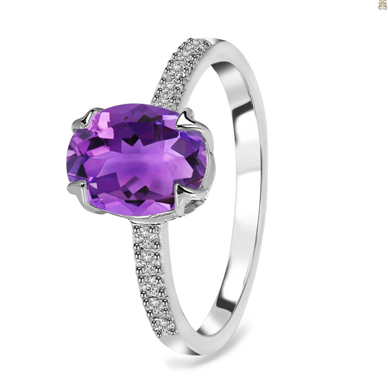 Amethyst & White Topaz Ring