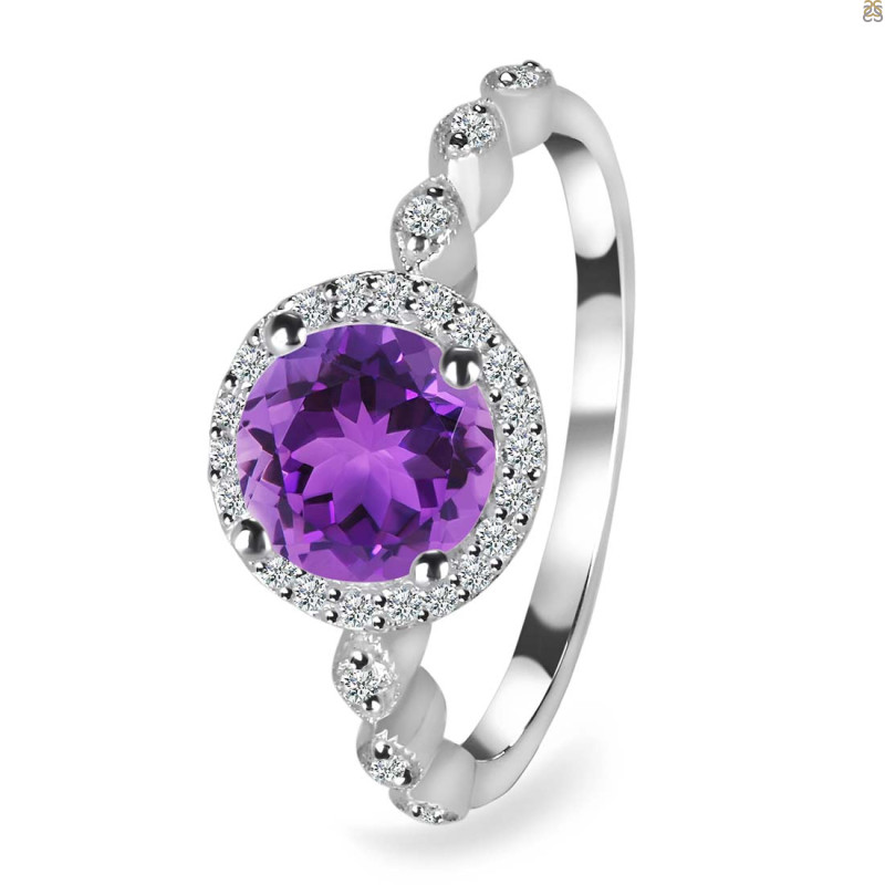 Amethyst & White Topaz Ring
