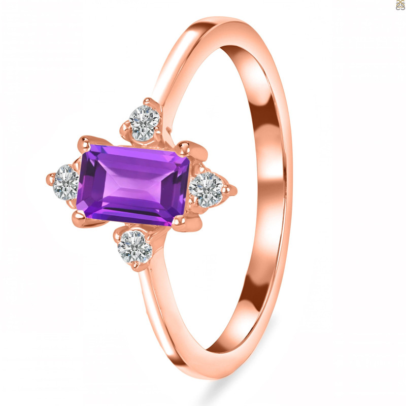 Amethyst & White Topaz Ring AMT-RR-275.