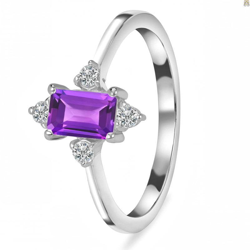 Amethyst & White Topaz Ring