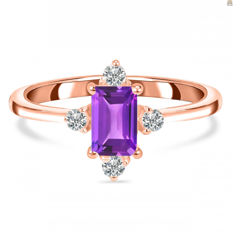 Amethyst & White Topaz Ring AMT-RR-275.