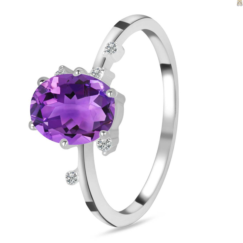 Amethyst & White Topaz Ring