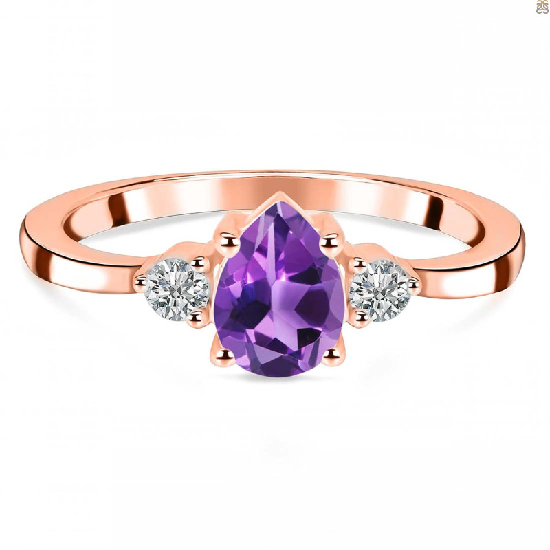 Amethyst & White Topaz Ring AMT-RR-335.