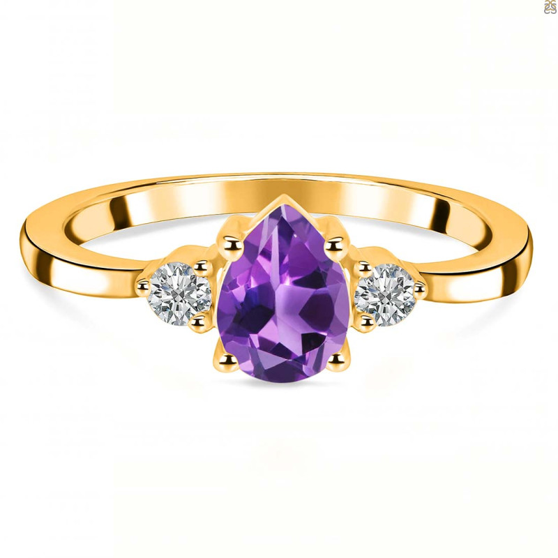 Amethyst & White Topaz Ring AMT-RR-335.