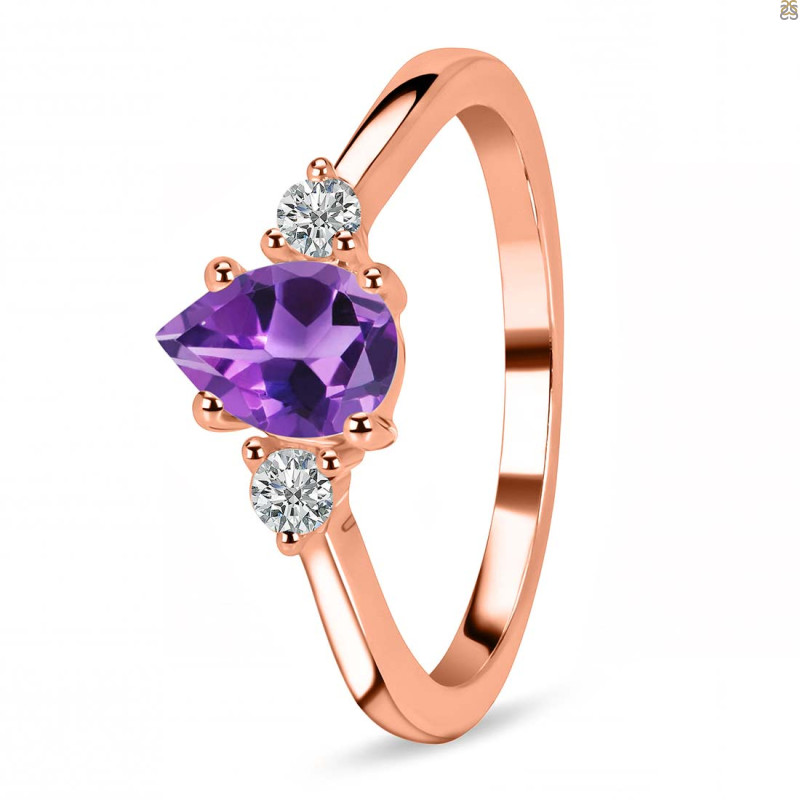 Amethyst & White Topaz Ring AMT-RR-335.