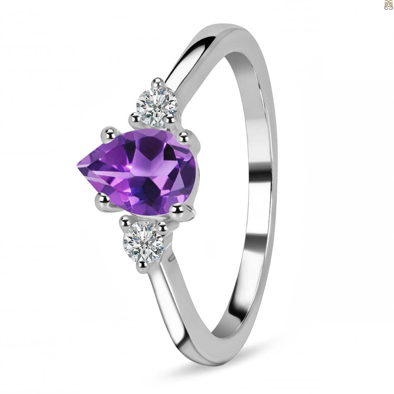 Amethyst & White Topaz Ring