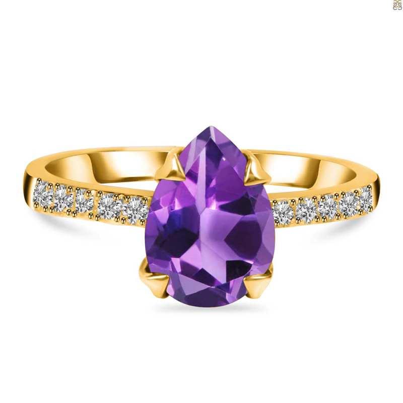 Amethyst & White Topaz Ring AMT-RR-344A.
