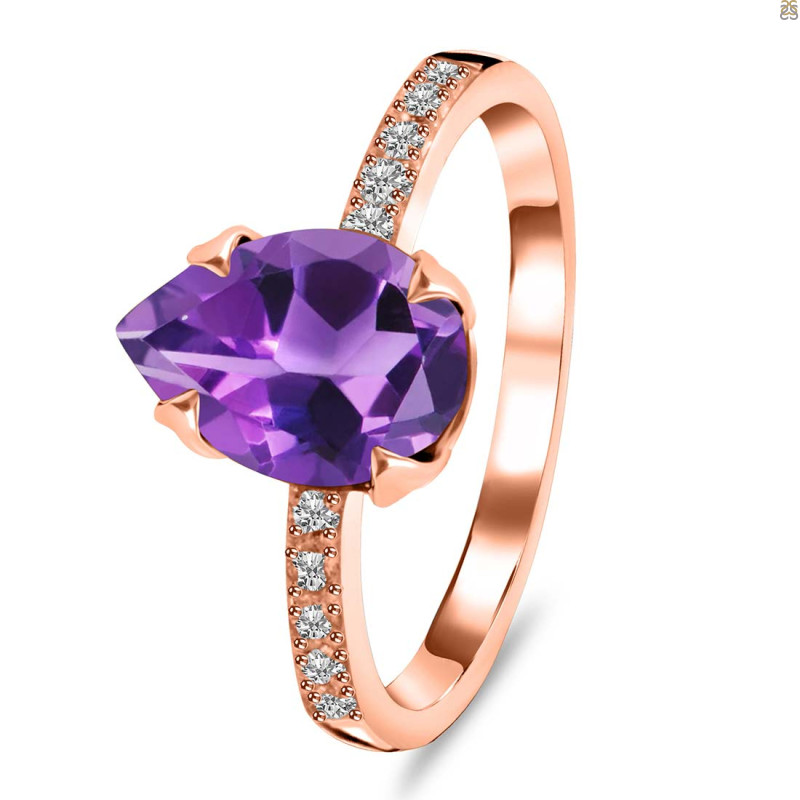 Amethyst & White Topaz Ring AMT-RR-344A.