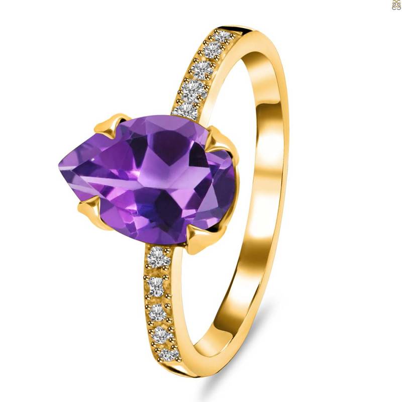 Amethyst & White Topaz Ring AMT-RR-344A.