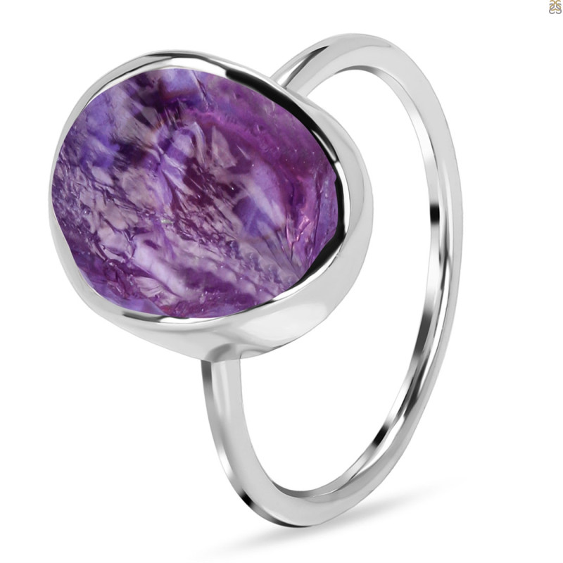Amethyst Raw Crystal Ring
