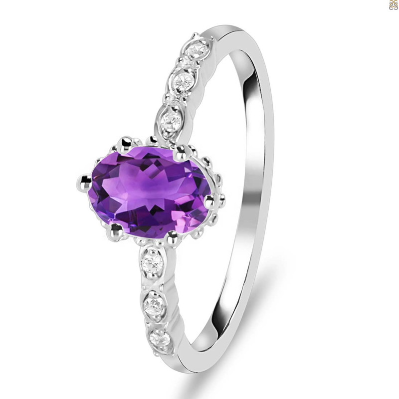 Amethyst & White Topaz Ring