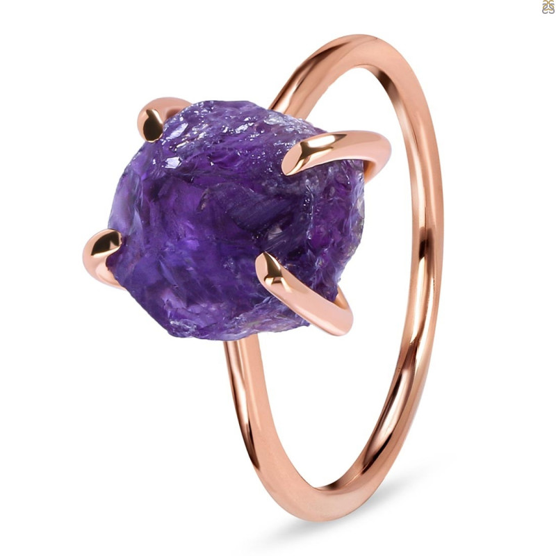 Amethyst Raw Crystal Ring AMT-RR-350.