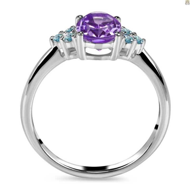 Amethyst & Blue Topaz Ring AMT-RR-364-BTZ.