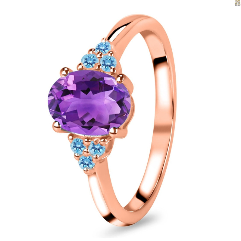 Amethyst & Blue Topaz Ring AMT-RR-364-BTZ.