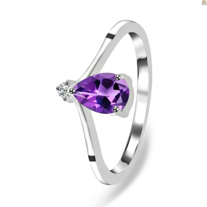 Amethyst & White Topaz Ring