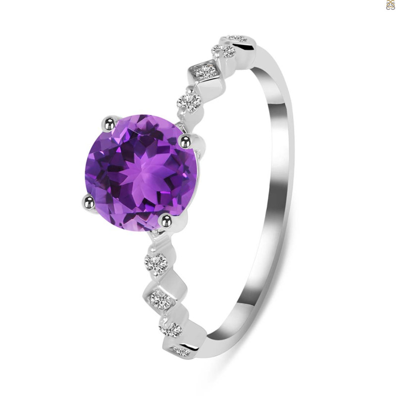 Amethyst & White Topaz Ring