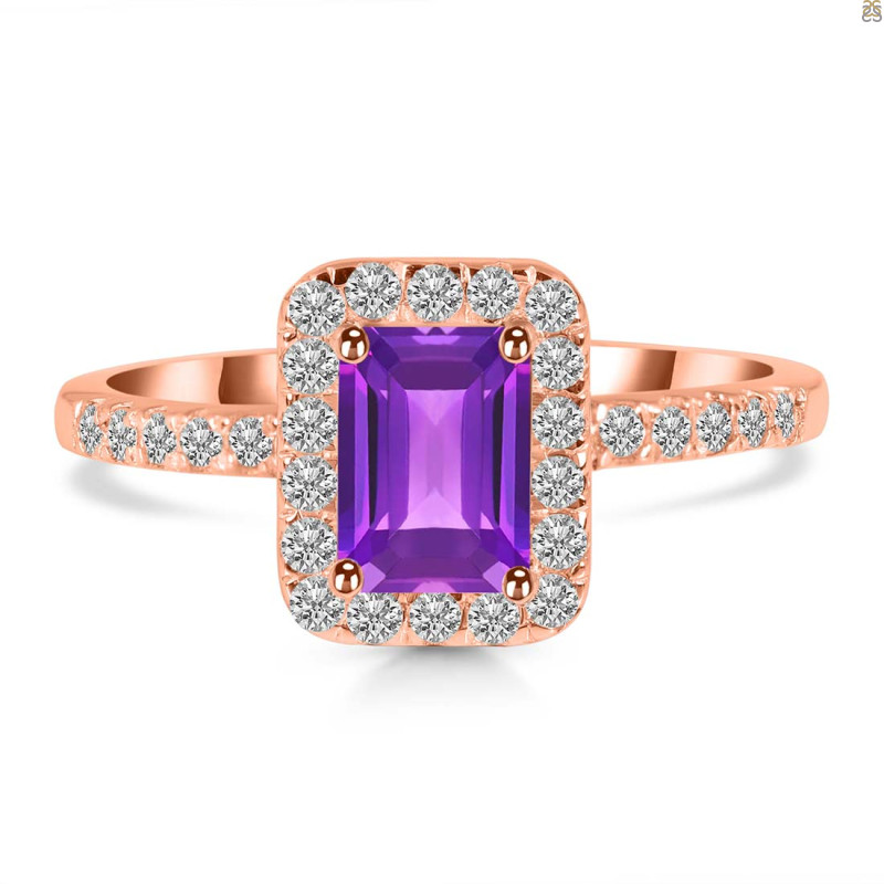 Amethyst & White Topaz Ring AMT-RR-432.