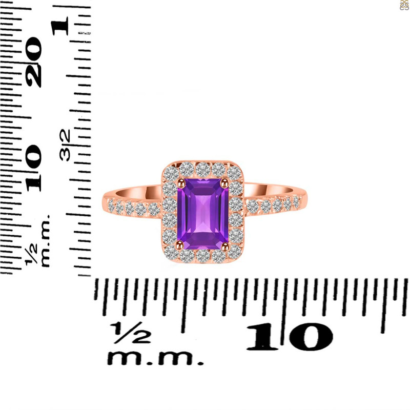 Amethyst & White Topaz Ring AMT-RR-432.