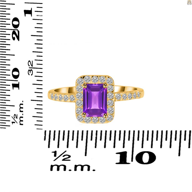 Amethyst & White Topaz Ring AMT-RR-432.