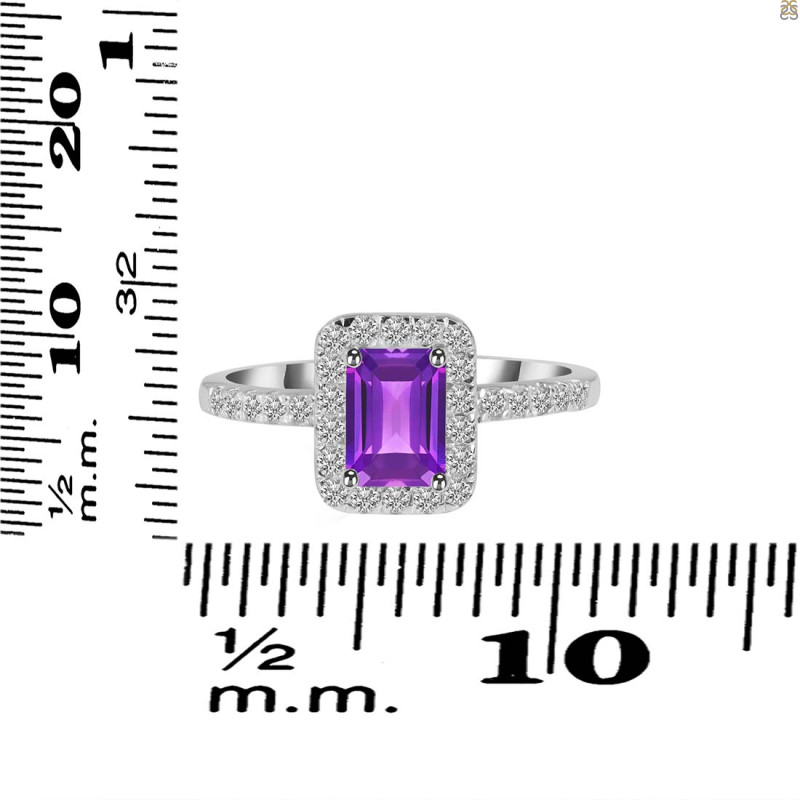 Amethyst & White Topaz Ring AMT-RR-432.