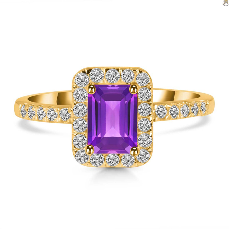 Amethyst & White Topaz Ring AMT-RR-432.