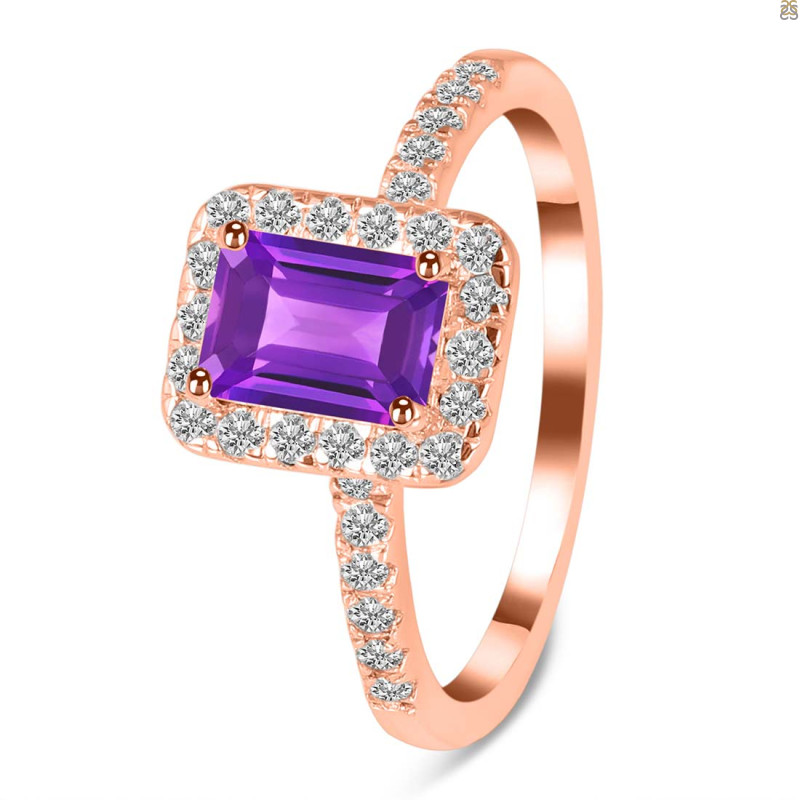 Amethyst & White Topaz Ring AMT-RR-432.