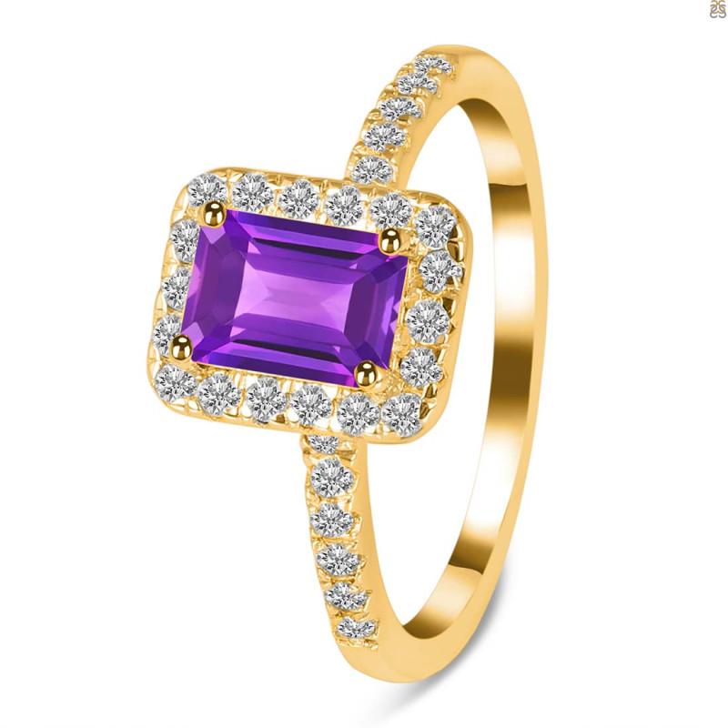 Amethyst & White Topaz Ring AMT-RR-432.