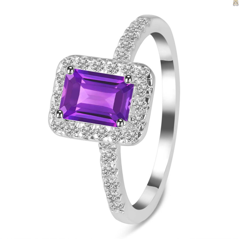 Amethyst & White Topaz Ring
